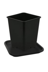 Square pot+saucer • კვადრატული ქოთანი სადგამით